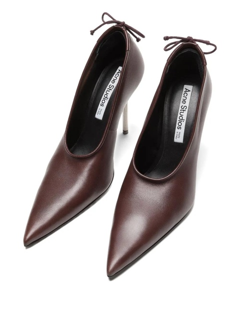 Acne Studios 100mm pointed-toe leather pumps - Brown - zdjęcie produktu nr 1