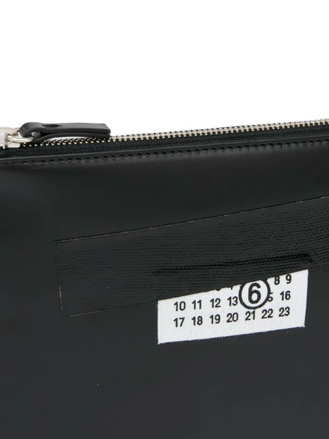 MM6 Maison Margiela small leather clutch bag - Black - zdjęcie produktu nr 1