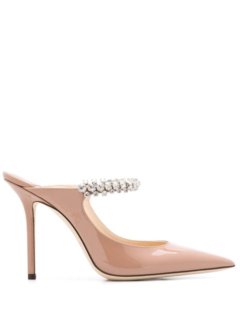 Jimmy Choo Bing 100mm crystal-embellished mules - Pink - zdjęcie produktu nr 1