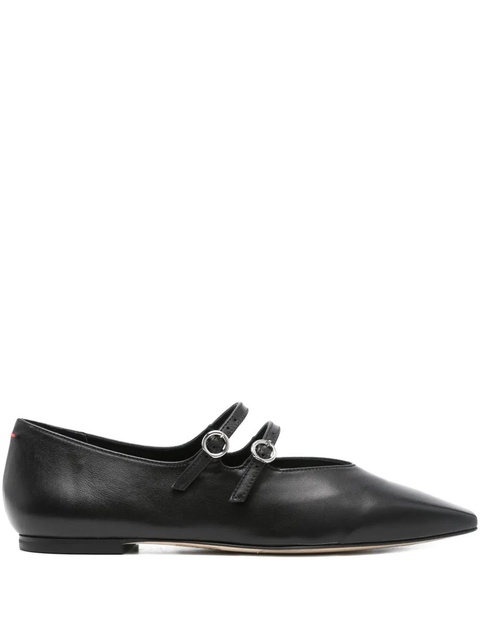 Aeyde Franny double-buckle pointed ballet flats - Black - zdjęcie produktu nr 1