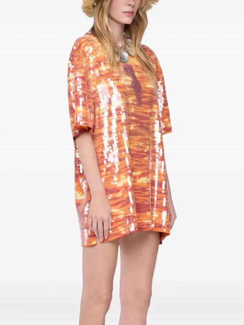 Rabanne sequin-embellished T-shirt - Orange - zdjęcie produktu nr 2
