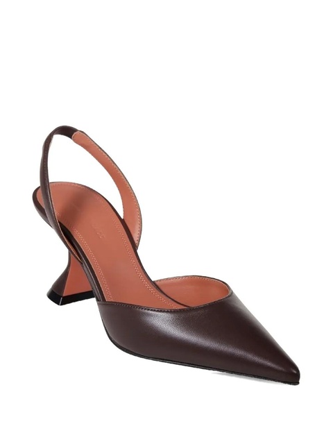 Amina Muaddi 70mm Holli slingback pumps - Brown - zdjęcie produktu nr 2