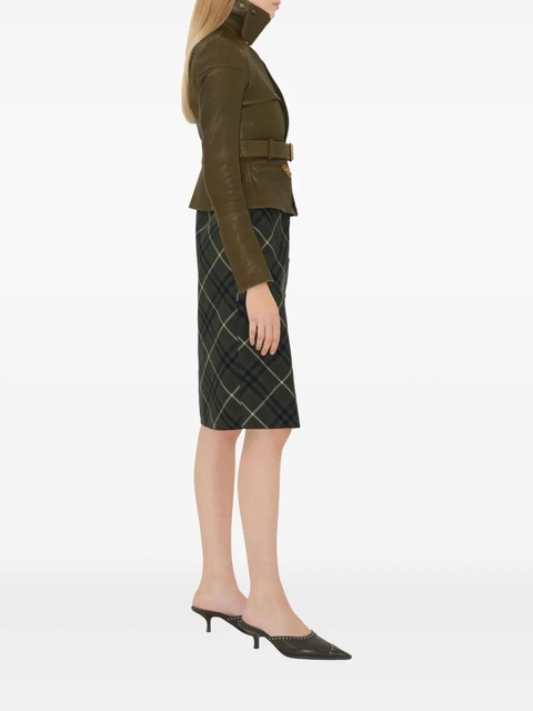 Burberry belted leather jacket - Green - zdjęcie produktu nr 1