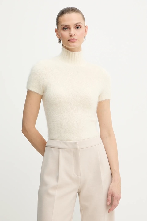 Marciano Guess sweter z dodatkiem alpaki AGNES damski kolor beżowy z półgolfem 5BGR10 5794Z - zdjęcie produktu nr 1