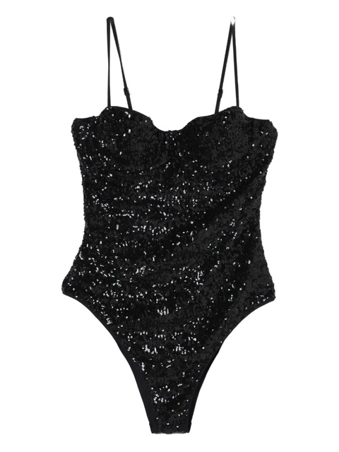 MC2 Saint Barth sequin spaghetti-strap bodysuit - Black - zdjęcie produktu nr 1