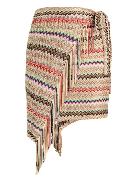 Missoni zigzag-pattern fringed skirt - Neutrals - zdjęcie produktu nr 1