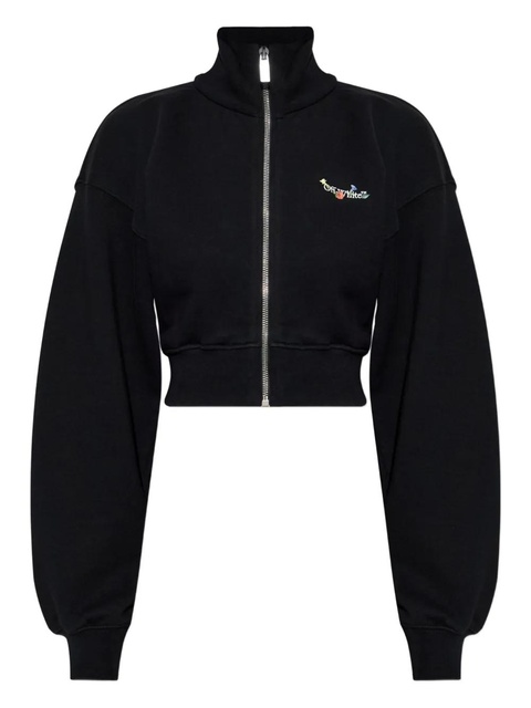 Off-White zip floral knitwear - Black - zdjęcie produktu nr 1