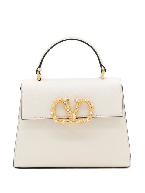 Valentino Garavani VSling VLogo pearl-embellished shoulder bag - White - zdjęcie produktu nr 1