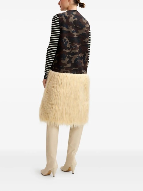 Essentiel Antwerp camouflage-print faux-fur jacket - Green - zdjęcie produktu nr 2