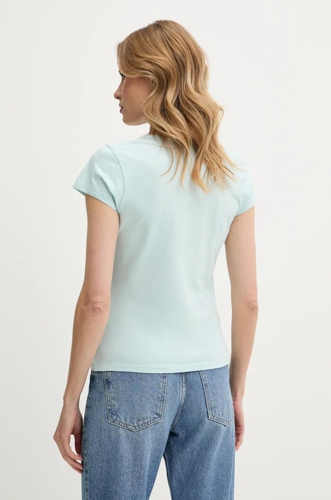 BOSS Orange t-shirt bawełniany damski kolor turkusowy 50540432 - zdjęcie produktu nr 2