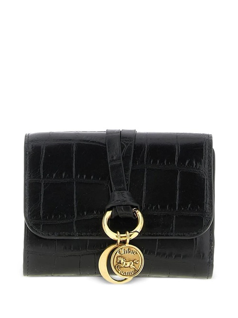 Chloé small Alphabet crocodile-effect leather wallet - Black - zdjęcie produktu nr 1