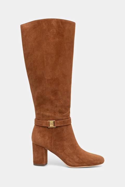 Lauren Ralph Lauren kozaki zamszowe Kellie Tl Hl kolor brązowy na słupku 802967843002 - zdjęcie produktu nr 2