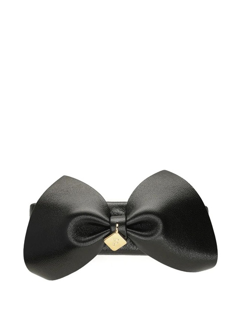 Ferragamo satin leather hair clip - Black - zdjęcie produktu nr 1