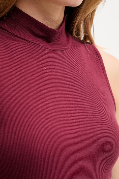 United Colors of Benetton top kolor bordowy z półgolfem 3P2Y3M06Y - zdjęcie produktu nr 1