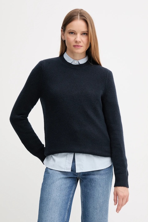 Barbour sweter wełniany damski kolor granatowy LKN1666 - zdjęcie produktu nr 1