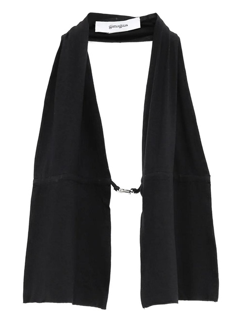 Gimaguas Mia draped buckle halter top - Black - zdjęcie produktu nr 1