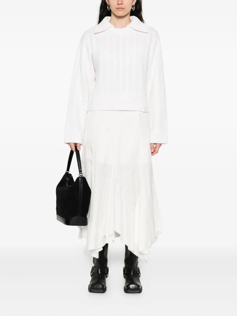 SANDRO cable-knit collared sweater - Neutrals - zdjęcie produktu nr 1