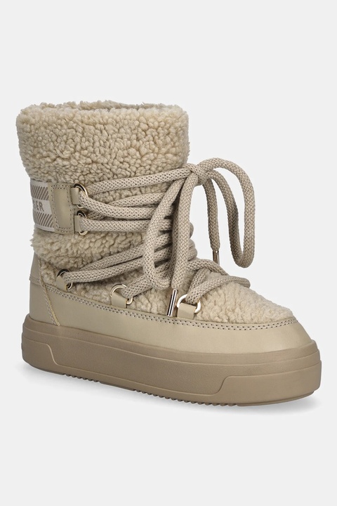 Tommy Hilfiger śniegowce FAUX SHEARLING SNOWBOOT kolor beżowy FW0FW08788 - zdjęcie produktu nr 1