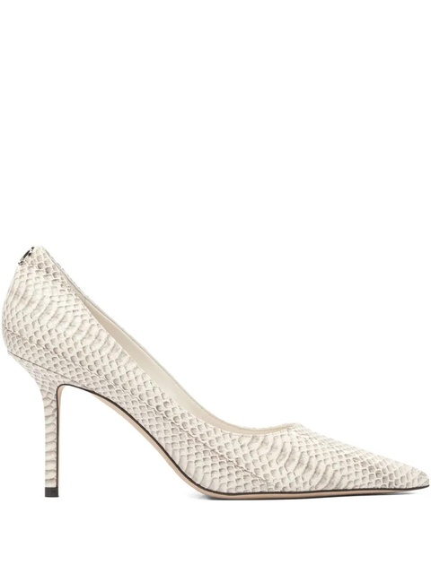 Jimmy Choo 85mm Love snakeskin-effect pointed-toe pumps - Grey - zdjęcie produktu nr 1