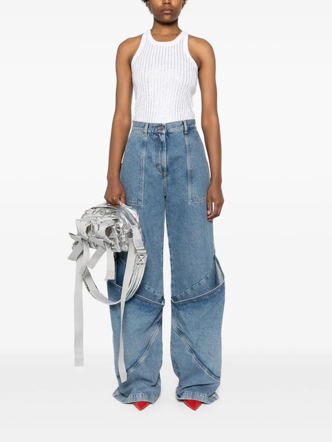 The Attico knee-detail wide-leg jeans - Blue - zdjęcie produktu nr 2