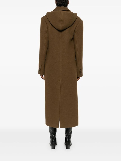Nanushka detachable-hood double-breasted coat - Brown - zdjęcie produktu nr 2