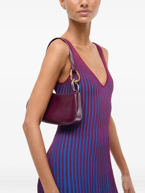 STAUD Ollie curved-handle leather shoulder bag - Purple - zdjęcie produktu nr 1