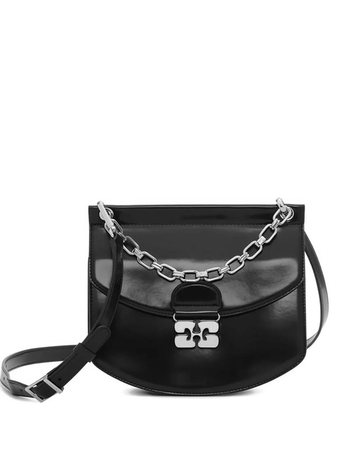 GANNI logo-plaque cross body bag - Black - zdjęcie produktu nr 1