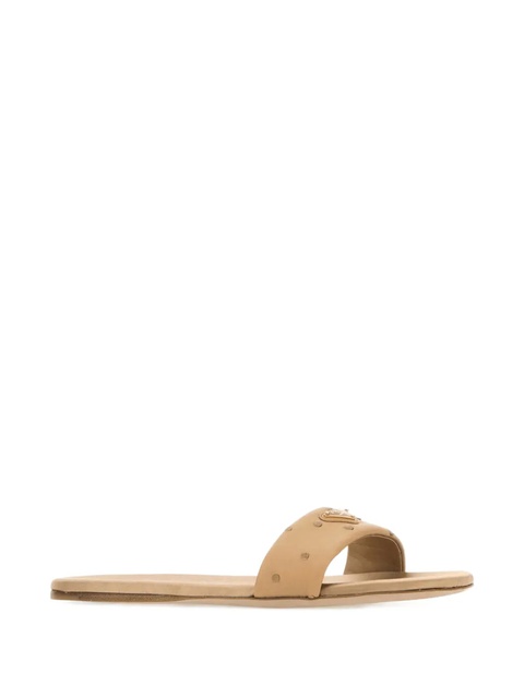 Prada studded leather sandals - Neutrals - zdjęcie produktu nr 2