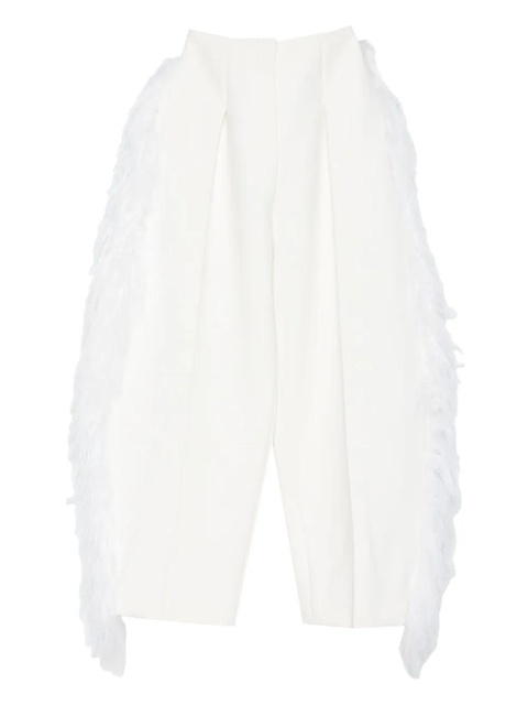 Jacquemus feather-trim trousers - White - zdjęcie produktu nr 1