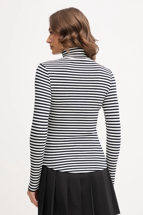 Tommy Hilfiger longsleeve damski kolor granatowy z golfem WW0WW39826 - zdjęcie produktu nr 2