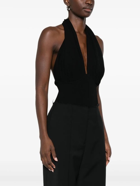 Paris Georgia draped halterneck bodysuit - Black - zdjęcie produktu nr 2