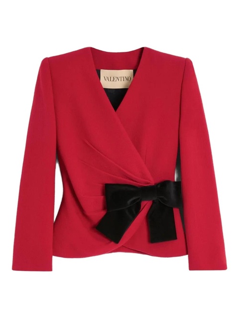 Valentino Garavani bow-detail crepe blazer - Red - zdjęcie produktu nr 1