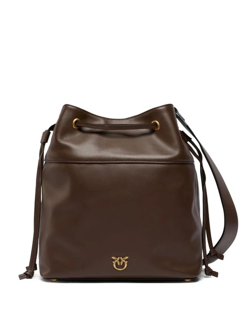 PINKO drawstring leather bucket bag - Brown - zdjęcie produktu nr 1