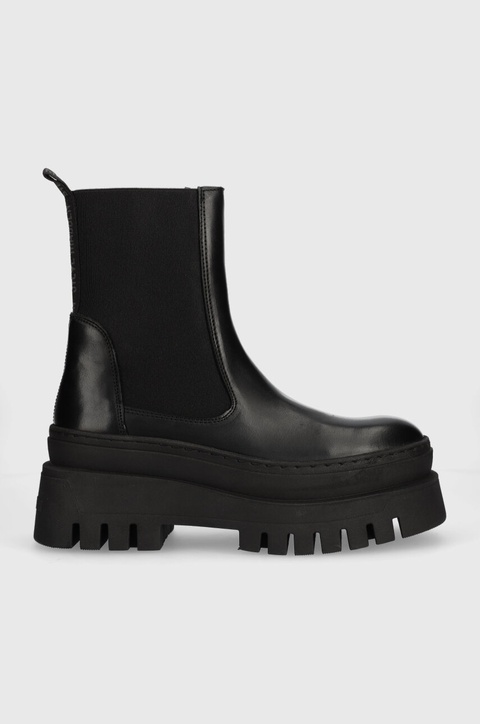 Steve Madden sztyblety skórzane Cassandra damskie kolor czarny na platformie SM11002679 - zdjęcie produktu nr 1