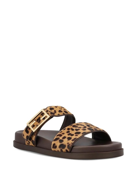 FENDI Feel leopard-print buckle sandals - Brown - zdjęcie produktu nr 1