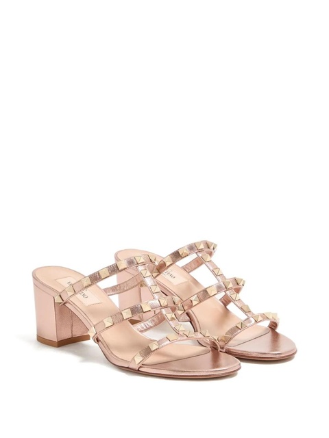 Valentino Garavani 60mm Rockstud laminated sandals - Pink - zdjęcie produktu nr 1