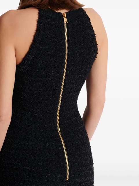 Balmain buttoned-pocket tweed mini dress - Black - zdjęcie produktu nr 2