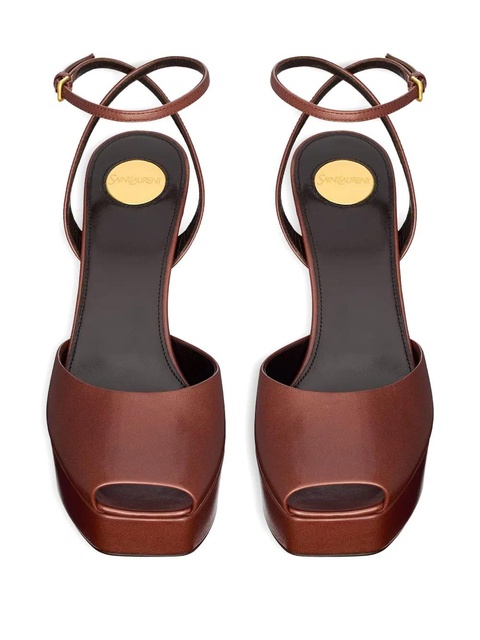 Saint Laurent 85mm La Scandale platform sandals - Brown - zdjęcie produktu nr 2