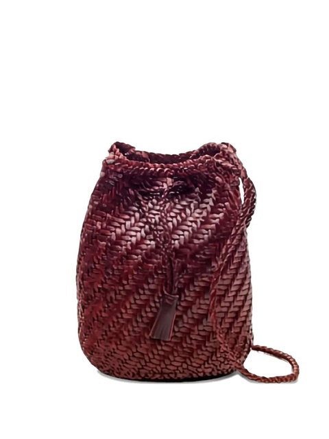 DRAGON DIFFUSION Pompom woven-tassel bucket bag - Red - zdjęcie produktu nr 1