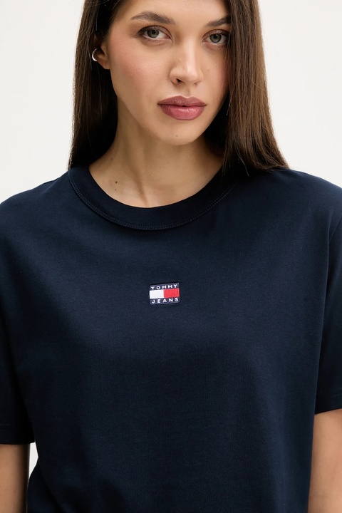 Tommy Jeans t-shirt bawełniany damski kolor granatowy DW0DW22202 - zdjęcie produktu nr 1