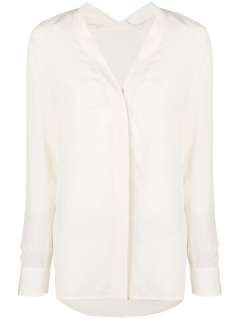 Victoria Beckham V-neck blouse - White - zdjęcie produktu nr 1