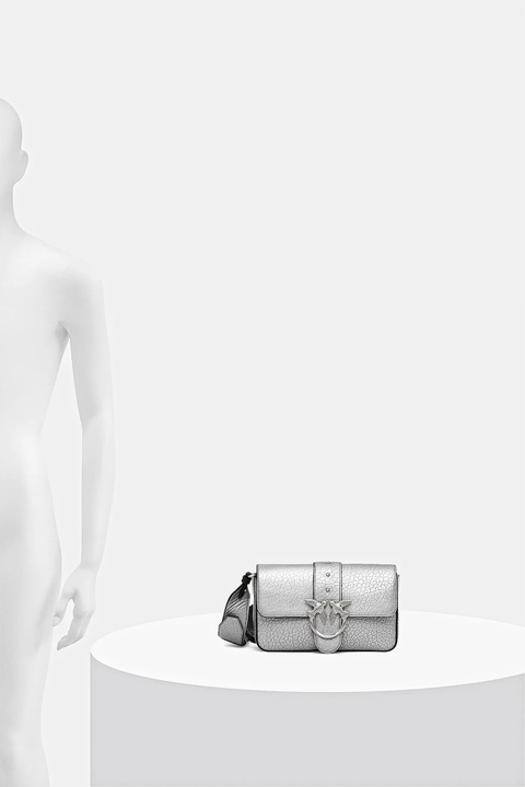 Pinko torebka skórzana kolor srebrny 104340 A2JT - zdjęcie produktu nr 1