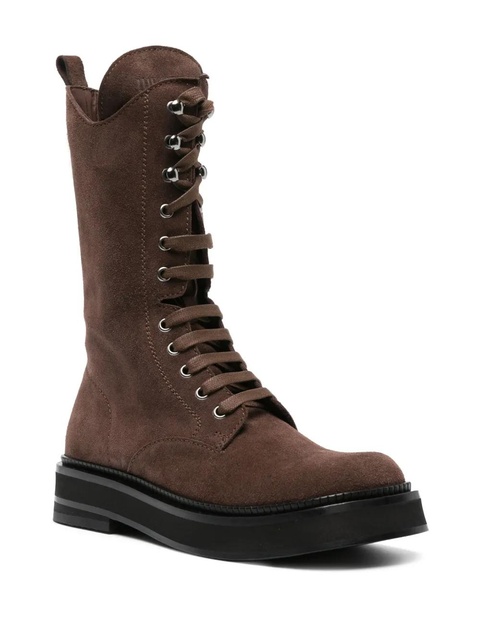 The Attico square-toe suede boots - Brown - zdjęcie produktu nr 2