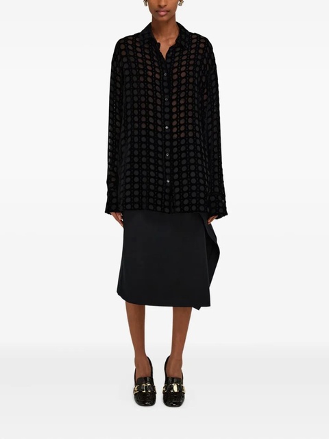 Ferragamo devoré-effect velvet shirt - Black - zdjęcie produktu nr 1