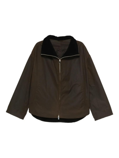 TOTEME zip-front corduroy-collar jacket - Brown - zdjęcie produktu nr 1