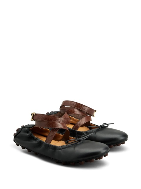 Tod's Gommino leather ballerina shoes - Black - zdjęcie produktu nr 1