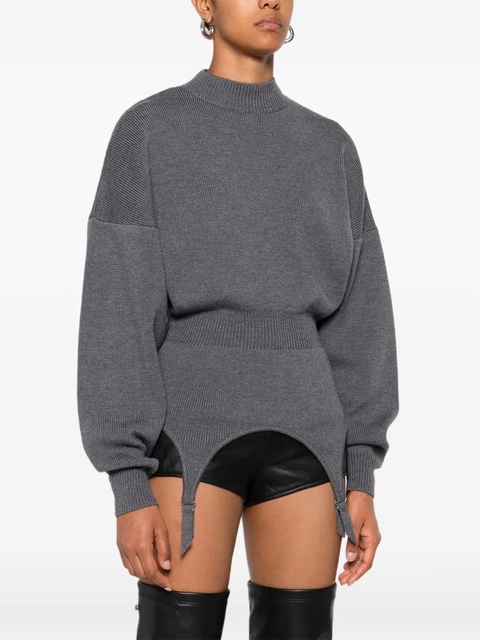 Jean Paul Gaultier mock-neck long-sleeve pullover - Grey - zdjęcie produktu nr 2