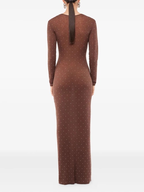 Rabanne embellished long-sleeved maxi dress - Brown - zdjęcie produktu nr 2