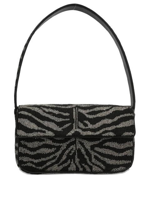 STAUD beaded zebra-motif shoulder bag - Black - zdjęcie produktu nr 1