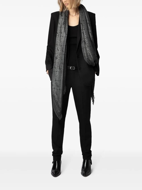 Zadig&Voltaire Glenn monogram scarf - Silver - zdjęcie produktu nr 2